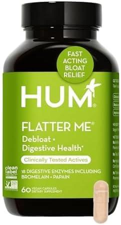 imageHUM Flatter Me Digestive Enzymes for Women ampamp Men Digestive Health Bloating Supplement with Ginger ampamp Peppermint Leaf Fast Acting Anti Bloat Pills Multi Enzyme for Debloating Vegan 60 Capsules60 Capsules