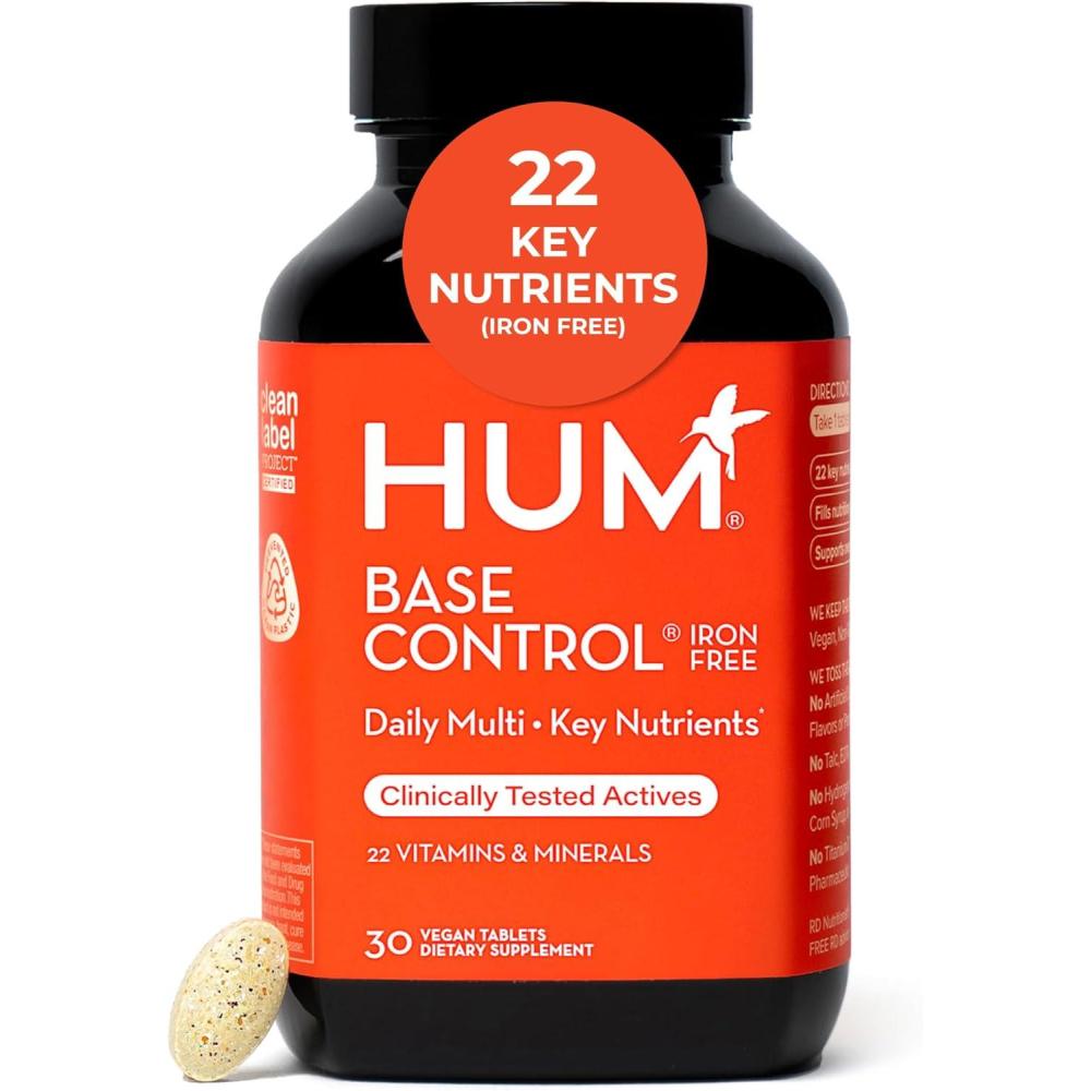 imageHUM Base Control Multivitamin for Women with Vitamin C Biotin Zinc B Complex Daily Womens Multivitamin 22 Essential Vitamins ampamp Minerals Support for PreMenopause Gluten Free 30 Capsules