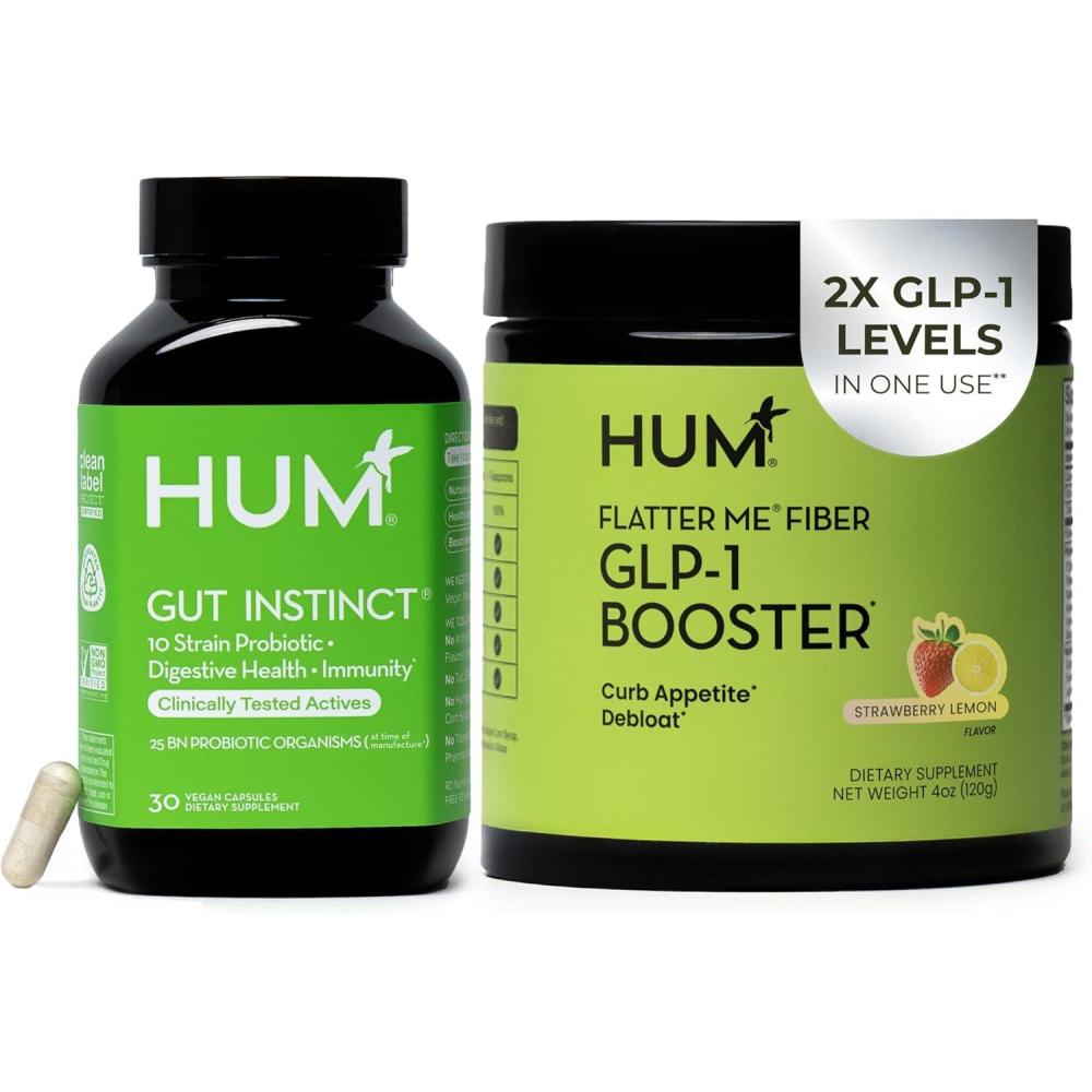 imageHUM Flatter Me Fiber Supplement and Gut Instinct Daily Probiotics