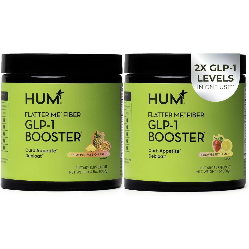 imageHUM Flatter Me Fiber Supplement for Women ampamp Men Prebiotics ampamp Digestive Enzymes to Support Weight ampamp Bloating Digestive ampamp Gut Health Fiber Powder Drink Mix