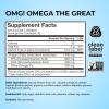 HUM OMG! Omega The Great Triple Omega 3 Fish Oil Supplement for Women & Men with Vitamin E, DHA & EPA, Skin Care & Skin Tone Support for Heart & Brain Health, Gluten Free, Non GMO, 60 Softgels